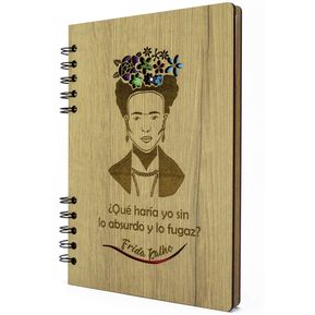 Libreta De Frida Kahlo En Madera agenda Cuaderno