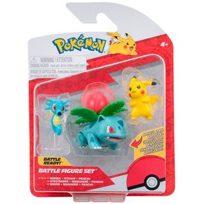 Kit de Pokemon Pikachu, Ivysaur y Horsea, incluye (3 figuras de juguete). A partir de 4 años.