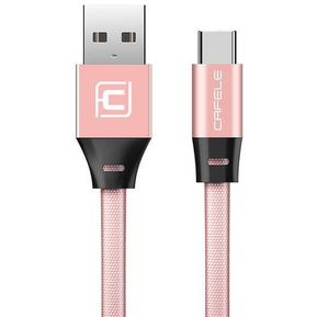 Cable de datos de carga trenzado de fideos tipo C Cafele 1.2M para Oneplus 5t Xiaomi 6 Mi A1 Mix 2S S9 + Gris / Dorado / Azul - Oro rosa