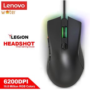 Lenovo LEGION-HeadShot ratón Gaming ergonómico Pixart 3327-6200DPI RGB