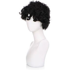 Black Short Curly Wig Delicate Rose Net Hair Wigs