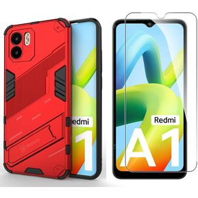 Estuche Carcasa Xiaomi Redmi A1 + Mica de Vidrio Templado - Rojo