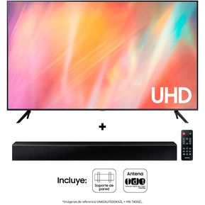 Smart TV Samsung Led 43Crystal UHD 4K AU7000 DVB-T2 + Barra de sonido T400