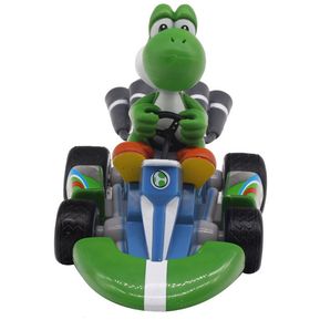 Super Mario Bros figuras 13Cm Japón Anime Luigi dinosaurios Donkey Kong Bowser Kart tira del coche de Pvc de Figma niños juguetes para niños(#green yoshi)