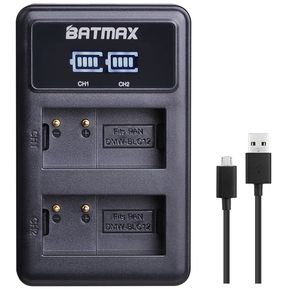 DMW-BLC12 DMW BLC12E BLC12PP batería + LED USB Dual cargador para Panasonic Lumix FZ1000,FZ200,FZ300,G5,G6,G7,GH2,DMC-GX8