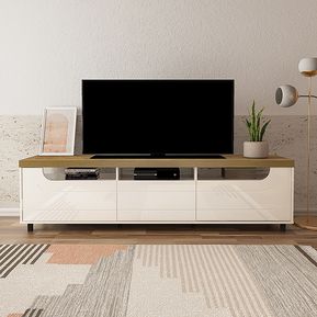 Mueble para TV 75 en MPD 200cm Incluye Soporte Pino con Blanco