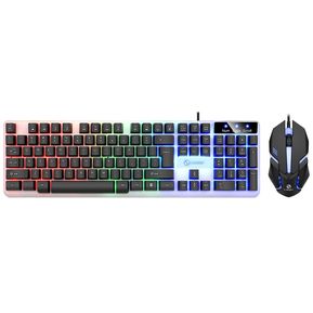 Kit de mouse de teclado GTX350 USB Gaming PC Rainbow LED Accesorio