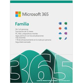Microsoft Office 365 Familia 6 Usuarios 12 meses ESD