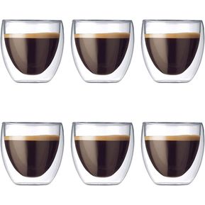 Vaso Doble Fondo Café o Bebida Caliente - X6 Unidades - Capacidad 80ml