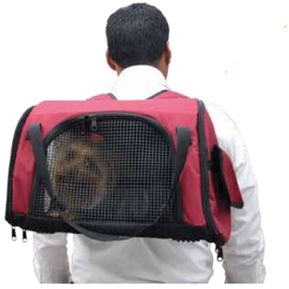 MOCHILA Morral Transportador en maletin Para Mascotas Color Rojo
