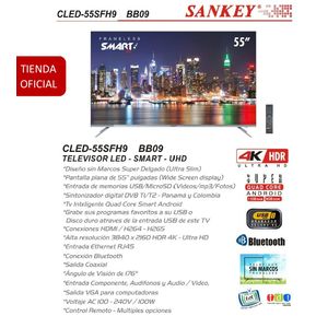 Televisor Sankey 55 pulgadas Smart TV 4K HDR