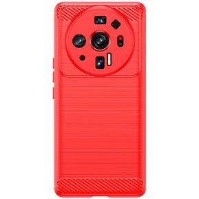 Estuche Xiaomi 12S Ultra Piel Con Textura Cepillada - Rojo