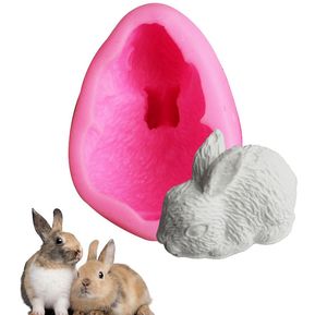 3d conejito de Pascua Animal jabón molde de silicona Chocolate Fondant conejo pastel decoración hecho a mano Diy herramienta Accesorios