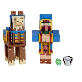 Figura de Acción Minecraft Vanilla Vendedor Ambulante y Llama