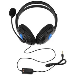 Wired Gaming Headset auriculares con micrófono para Sony PS4 PlayStation 4 - Negro y Azul