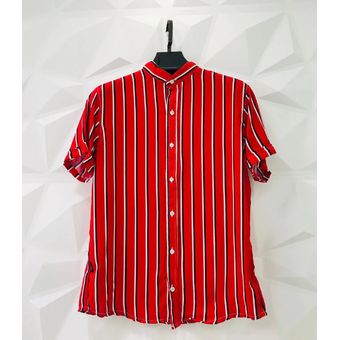 Camisa de rayas rojas para online hombre