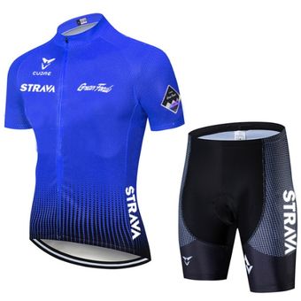 #Pic Color Conjunto de pantalones cortos de ciclismo azul STRAVA 9D Culotte de Maillot profesional ropa de ciclismo para hombre de secado rápido 