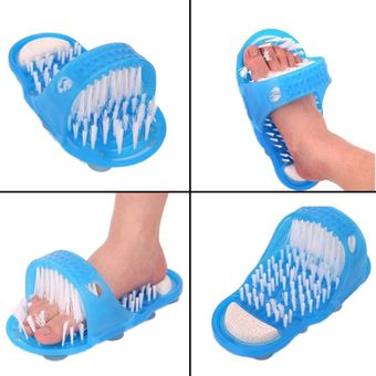 Pie pies Cleaner Limpiador Lavadora Foot Health Care Piedra masajeador Zapatilla azul 