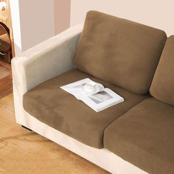 #Black Funda de asiento de sofá gruesa,funda de cojín de esquina elástica,funda para cojín de asiento,Protector de muebles de Color sólido,marrón 