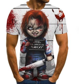 Camisetas de horror para hombre  camisa de manga corta a la moda  in.. 