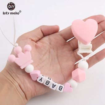 Clip De Chupete De Corazon Con Nombre Personalizado Cuentas De Silicona Personalizadas Sin Bpa Clips Para Chupetes Ecologicos Cadenas Para Chupete Linio Peru Ge582tb1imuk6lpe