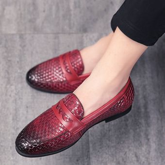 tamaño grande zapatos sociales rojo 48 calzado Mocasines de ocio para hombre con borlas vestido de fiesta 