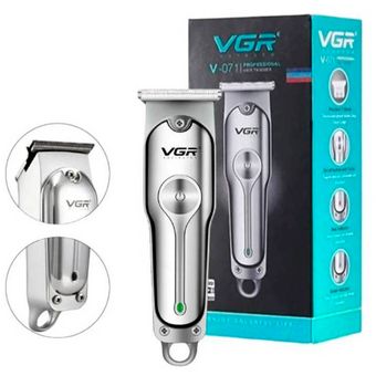 Máquina Corta Pelo Trimmer Vgr V-071 Barba Profesional Recargable Plateado