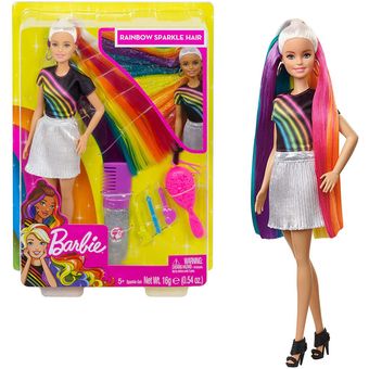 barbie peinados de arcoiris