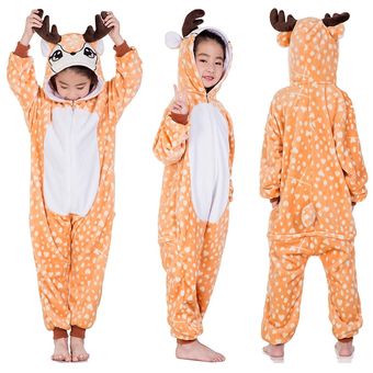 mono de unicornio para niños color blanco-LA30 Pijama de animales para niñas de invierno cálido de una pieza con capucha 