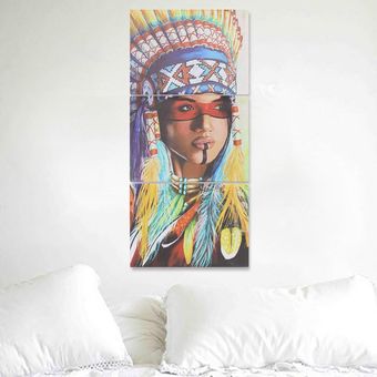 3 piezas mujer india arte pintura al óleo lienzo impresión pared imagen decoración del hogar 50x35 cm  enmarcado enmarcado 