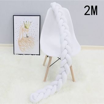 rieles para decoración de habitación de niños cojín con nudo trenzado parachoques suave puerta de cercado corralito para el hogar del bebé Valla para cama de bebé de 1m-3m 