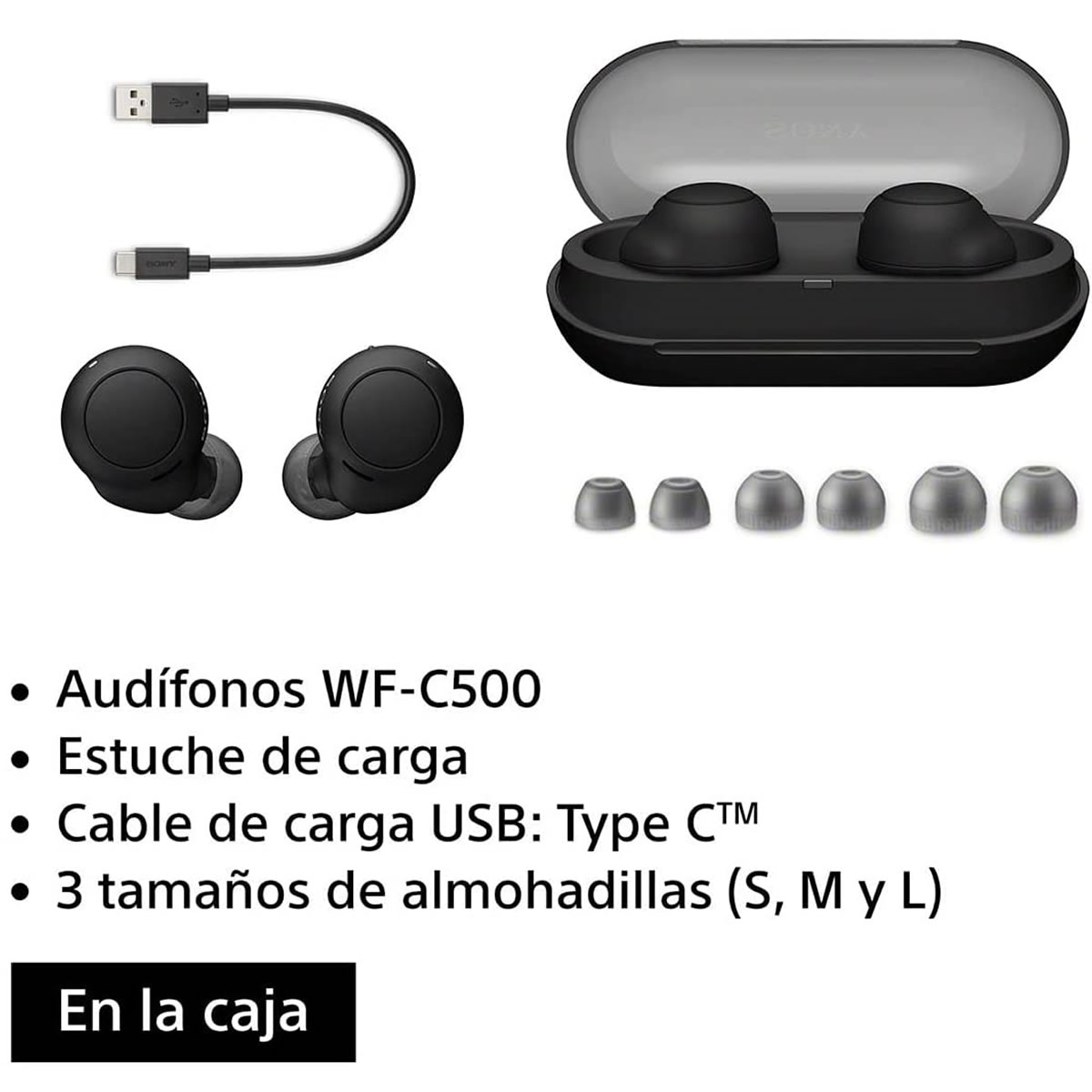 Audífonos Inalámbricos Bluetooth IPX4 Sony WF-C500 SMS - Negro