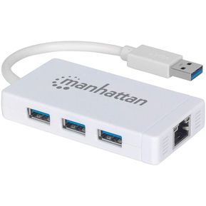 Manhattan Hub de 3 puertos USB 30 con Adaptador Gigabit Ethe...