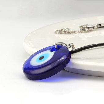 1PC Blue Glass 30mm Evil Eye Pendants Necklace For Women M ~ 