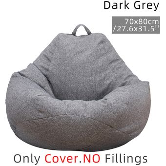 Moda Bolso grande de la haba perezoso del sofá de la cubierta a prueba de suciedad No Filler Inicio 【 sólo cubren】-Dark Grey s 