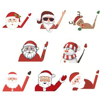Decoración navideña Santa Claus Ondeando Etiqueta engomada del coche Ventana de estilo Limpiador de la ventana 