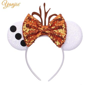 Diadema con orejas de ratón lazos de lentejuelas para el cabello personaje para mujer diadema de Festival accesorios para el cabello para niñas fiesta BBTFG 2 