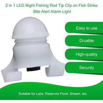 2 en 1 pesca de la noche LED de Rod Tip videoclip sobre Pescado Huelga Bite Alerta Luz de alarma 