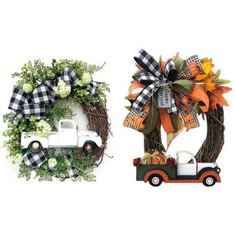 Adornos de Navidad Guirnaldas Lugares Layout Props Anillo de coche Decoración de la puerta de la flor 