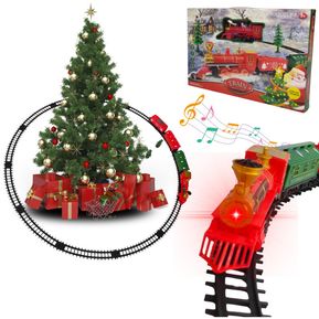 Tren para Niños Electrico Pista de Juguete Arbol Navidad Va...