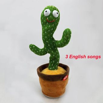 30 cm#Juguete de peluche con forma de Cactus para niños repetir el canto de electrones grabar regalo juguete divertido de baile sacudir música giratoria 