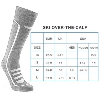 Hombres Mujeres Merino Ski Socks Calcetines largos Cálidos Extra Calcetines antibacterianos 