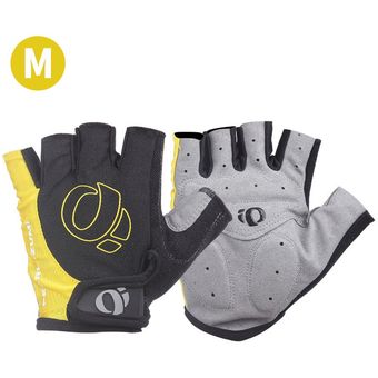 1 par Gel medios guantes de ciclo antideslizante Anti-sudor guantes de la bicicleta Y Amarillo 