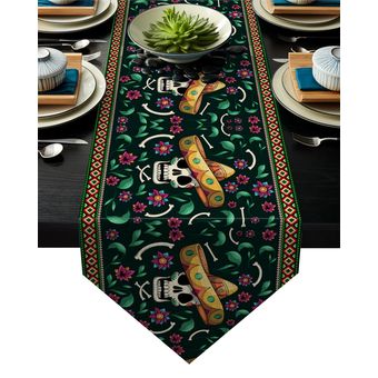 Sombrero de paja con calavera mexicana para mesa camino de mesa ba 