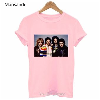 Camiseta Rock Queen para mujer camiseta vintage con estampado de Freddie Mercury ropa estética HON 