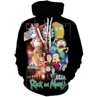 #WE-1409 nueva sudadera Rick con capucha de dibujos animados de anime para hombres y mujeres Space Galaxy Hoodies hombres negro streetwear oversize WAN 