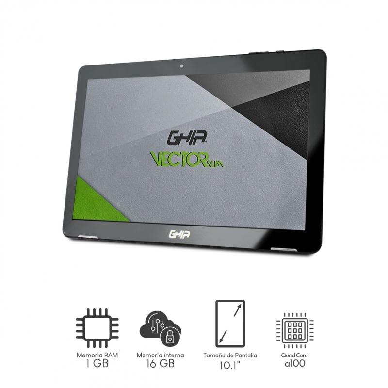 Tablet Ghia Vector Slim 1GB 16GB 10.1 3G DUAL SIM GRIS + Lápiz Táctil
