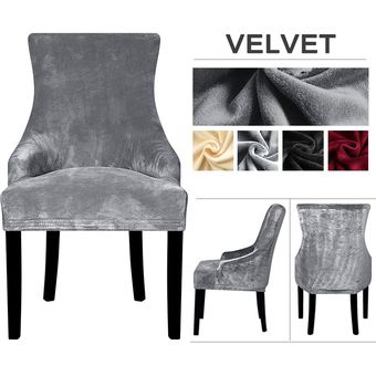 #Color 18 Funda de silla de estilo europeo de tela de terciopelo con brazo inclinado de gran tamaño con espalda de rey fundas para sillas de asiento lavables y extraíbles 