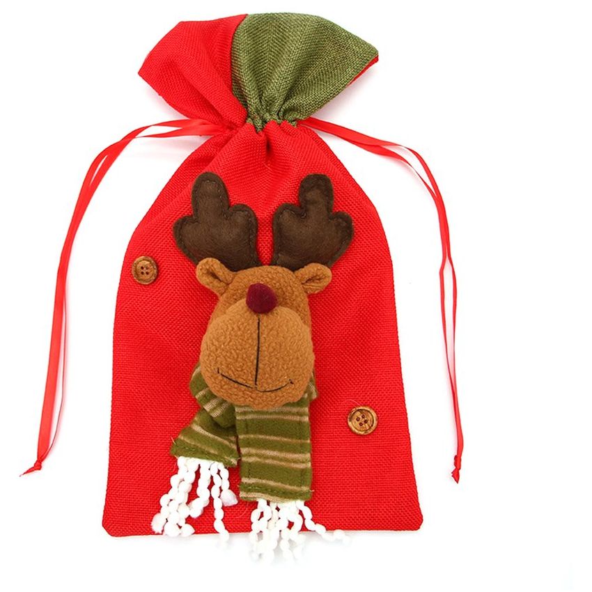Adornos de Navidad Pequeña Plaid Santa Claus Bolsa de regalo Niños Bolsa de caramelo Decoración de Navidad