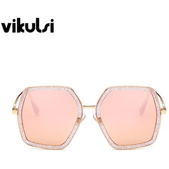 Diseñador de marca de gafas de sol de lujo cuadrado Sra.mujer 